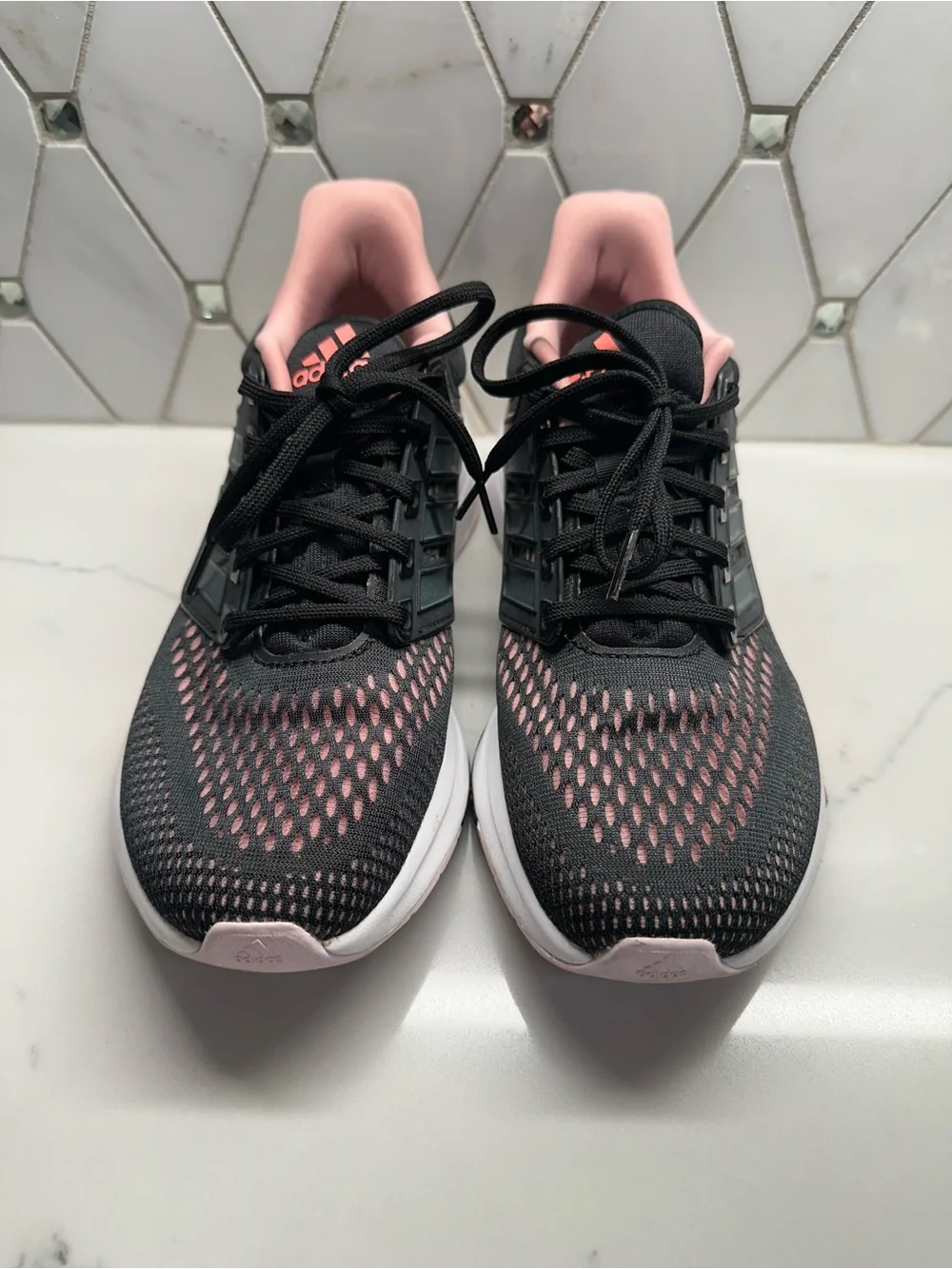 adidas Women's Black, Pink & Tan EQ21 Run Shoes
